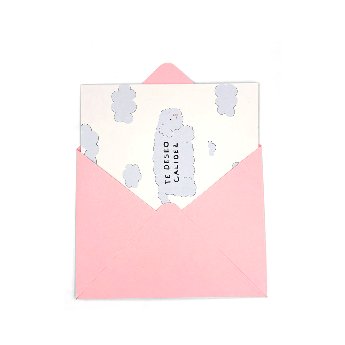 Tarjeta perrito nube calidez