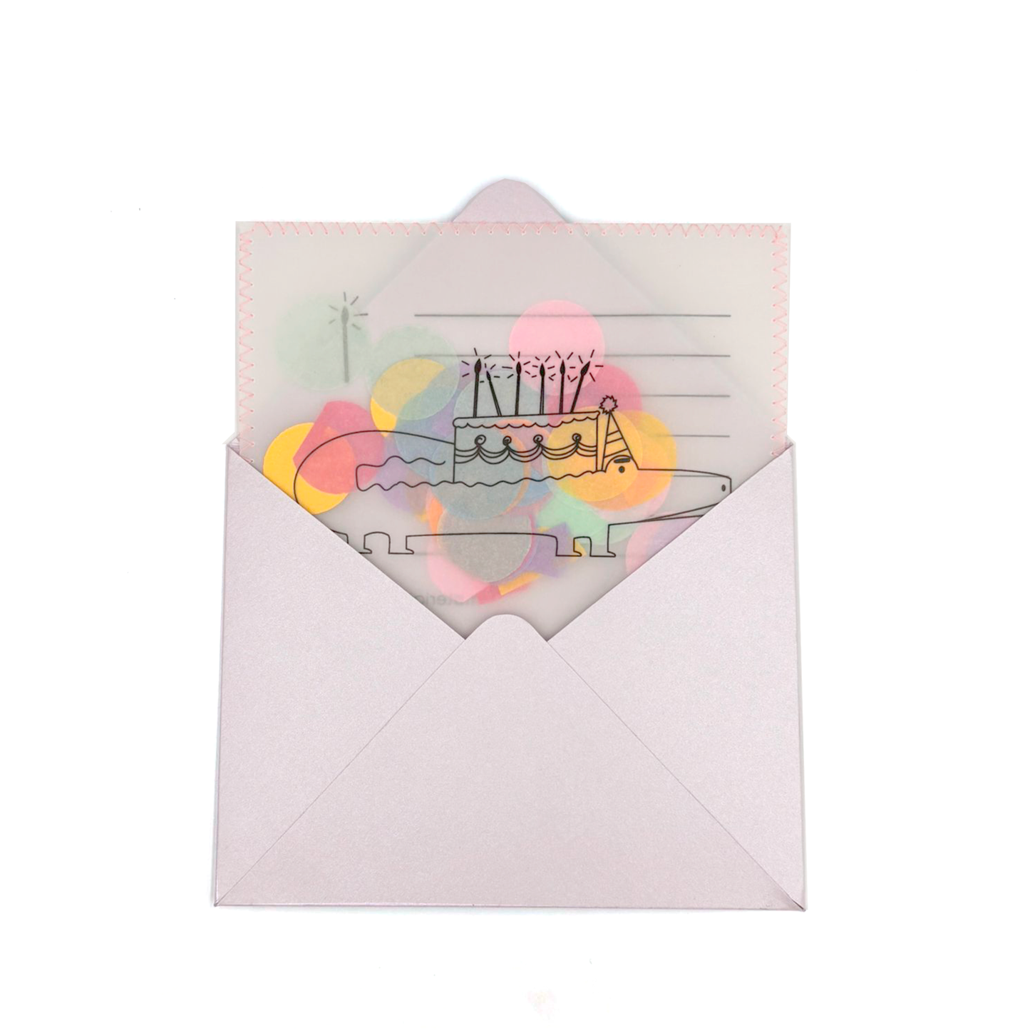 Tarjeta confeti Gatito