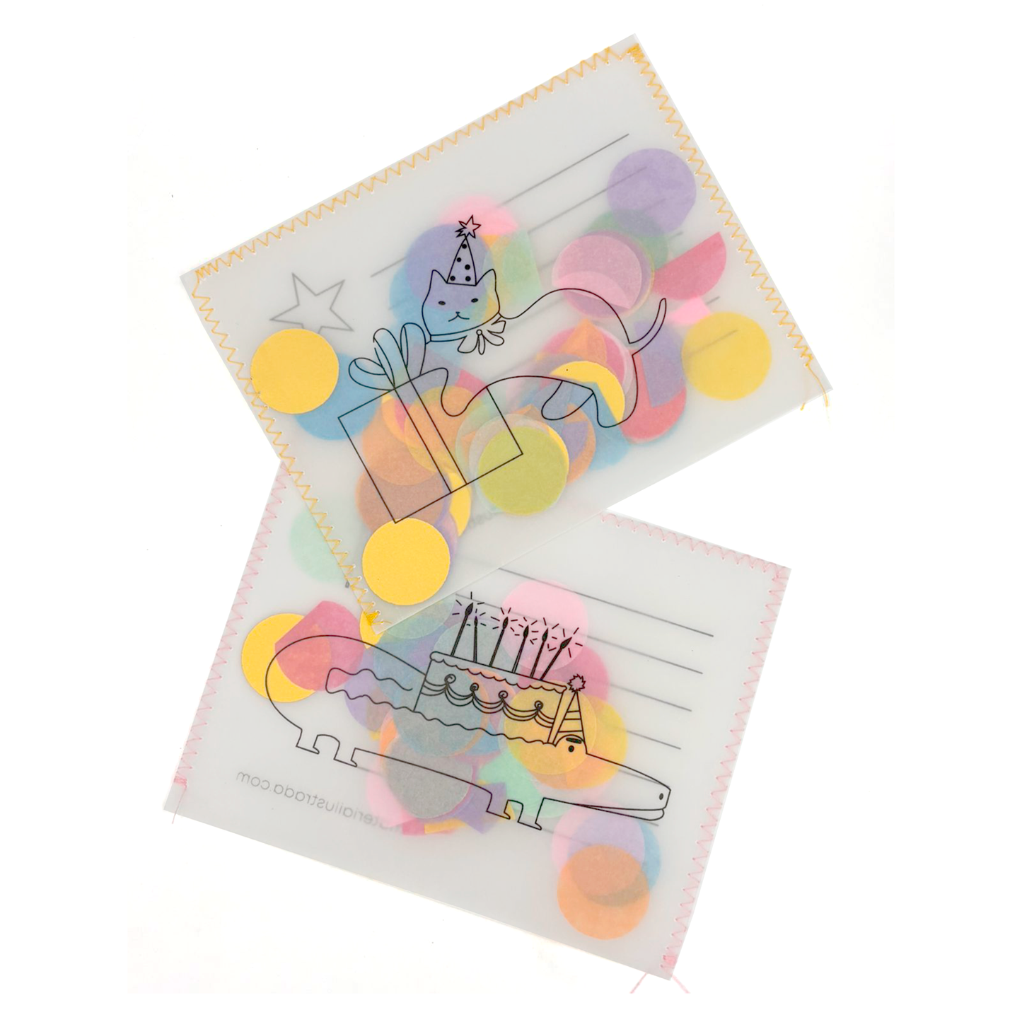 Tarjeta confeti cocodrilo