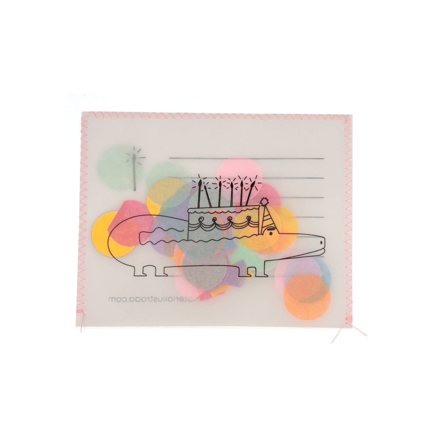 Tarjeta confeti cocodrilo